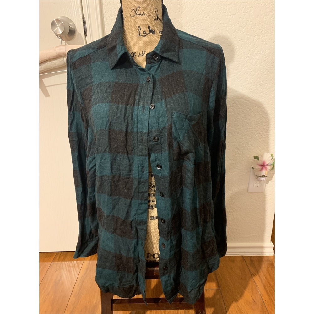 torrid 0 fancy womens blouse button up shirt sparkly green black long sleeves gu